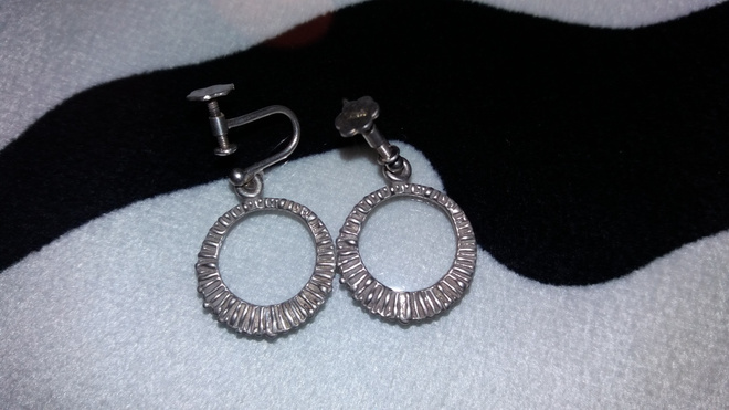Vintage design hopea korvakorut 925S