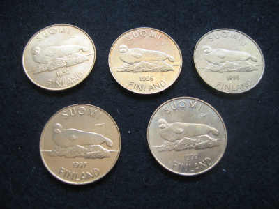 5 kpl 5 markkaa - 1993-1999