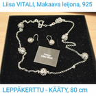3 korua, L.VITALI, LEPPÄKERTTU-kääty, korvakorut, rannekoru - pikkukuva 1