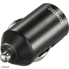 Deltaco USB nanolaturi autoon, USB A naaras, 1A, musta UUSI - pikkukuva 2