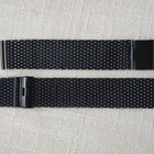 18mm Mesh rannekellon teräsranneke - musta - pikkukuva 4