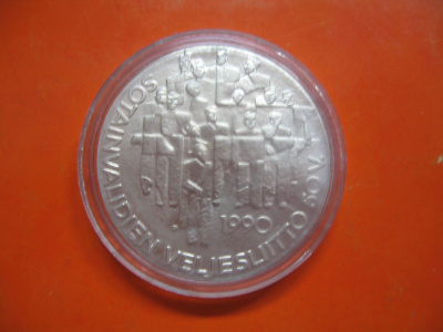 100 mk hopea juhlaraha Sotainvalidit - 1990