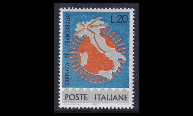 Italia 1195 ** Postimerkin päivä (1965)