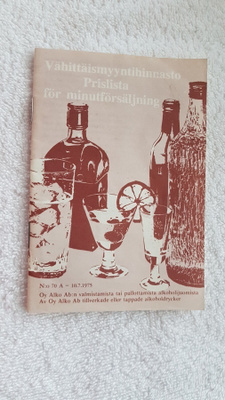 ALKO Vähittäismyyntihinnasto 1975