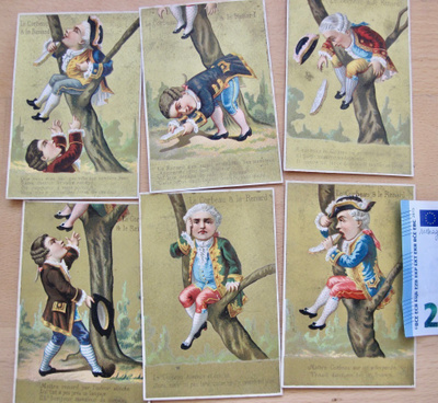 6 Keräilykorttia Suklaakuvaa Kromolitografia 1890-l UPEAT