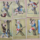 6 Keräilykorttia Suklaakuvaa Kromolitografia 1890-l UPEAT - pikkukuva 1