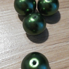 Vihreitä pyöreitä lasihelmiä 14mm 10 kpl - pikkukuva 1