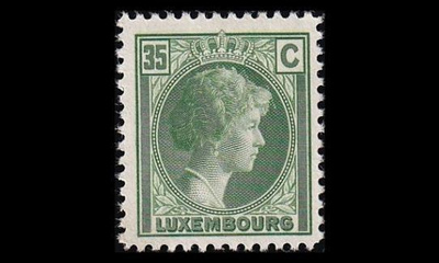 Luxemburg 223 ** Charlotte 35 C kellertävänvihreä (1930)