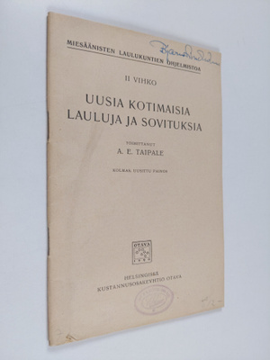 Uusia kotimaisia lauluja ja sovituksia - Miesäänisten lau...