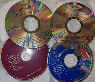 CD BeeGees 4 x cd, pelkät levyt