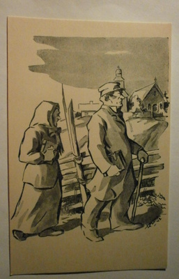 Reino Lahdelma: Vanha pariskunta kirkkomatkalla (1942) ei p.