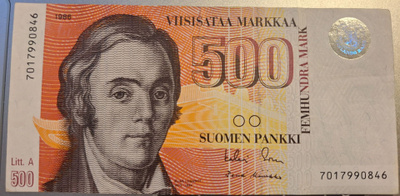 500mk seteli 1986.