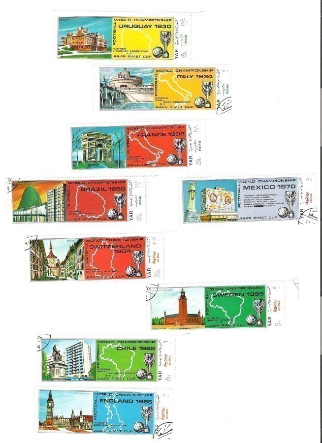 Jalkapallo, merkit, 9 kpl. 1970,  Y A R.