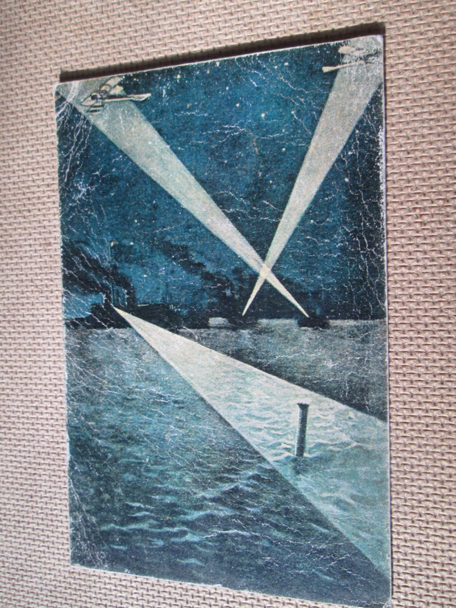 Venäjä: vintage propaganda postikortti - ilma/meripuolustus