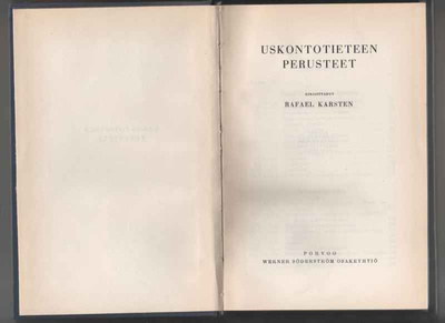 Karsten, Rafael: Uskontotieteen perusteet, WSOY 1931, sid.