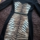 Musta kuosillinen Bandage Bodycon Mekko / Kotelomekko 38 - pikkukuva 4