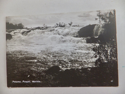 VANHA Postikortti Petsamo Patsjoki Menikka 1930-l