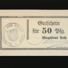 Saksa Notgeld 50 Pfennig, Tost - pikkukuva 1