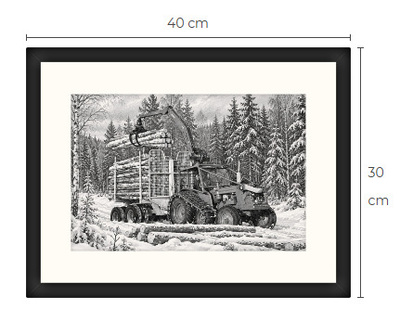 Uusi Volvo BM traktori art print kehystetty 30 cm x 40 cm