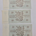 3 x 10 mk 1963 Litt A BF-sarja Pakkasileät Numerot Peräkkäin - pikkukuva 2