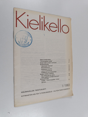 Kielikello 1/1983 : kielenhuollon tiedotuslehti