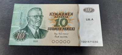10mk 1980 Litt.A, LIN-Koi, KL 9-10, ekaa sarjaa 1001...