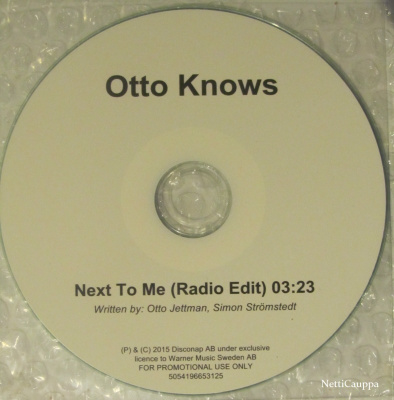 Otto Knows • Next To Me (Radio Edit) PROMO CDr-Single