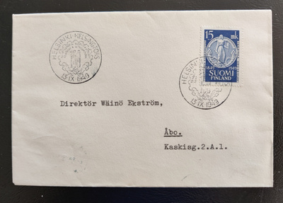 1949 FDC Teknillinen korkeakoulu, tuloleima