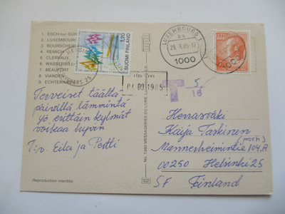 1985 Luxemburg lunastuskortti Hkiin