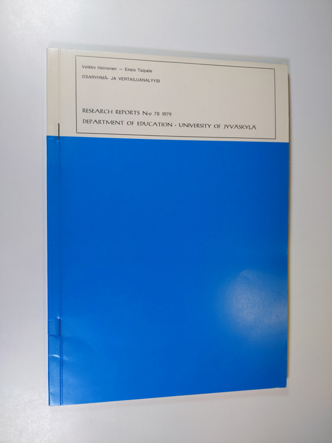 Veikko Heinonen : Osaryhmä- ja vertailuanalyysi (signeera...