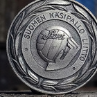 Hopeavärinen Käsipalloliitto merkki. Halkaisija - 40 mm. Val - pikkukuva 5