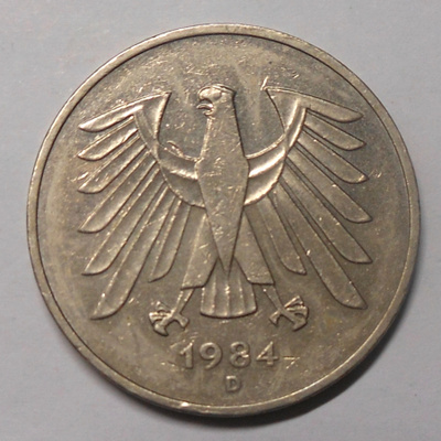 Saksa. 5 mark 1984D.