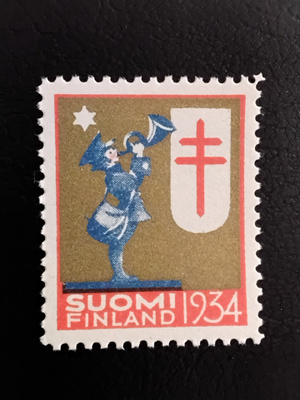 1934 tub joulumerkki torvenpuhaltaja**
