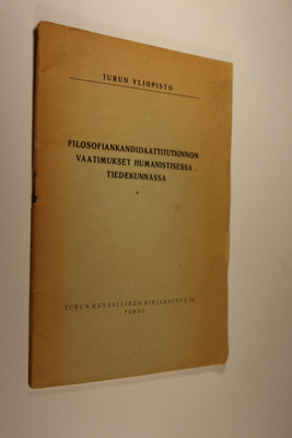 Filosofiankandidaattitutkinnon vaatimukset humanistisessa...