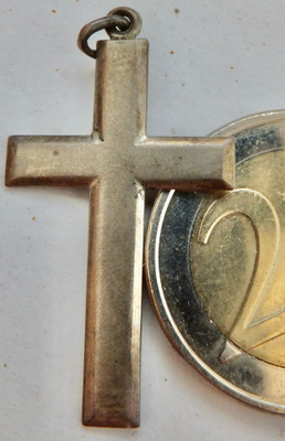 VANHA Riipus Kaularisti Risti Hopeaa 1939
