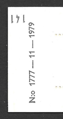 Automaattivihko AV 9 I tl 1777-11-1979 yEG tarkastusluku