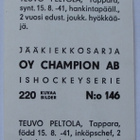 TEUVO PELTOLA TAPPARA Champion 1966 - pikkukuva 2