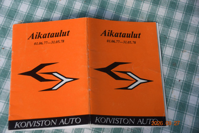 Aikataulut Koiviston Auto 01.06.77-31.05.76