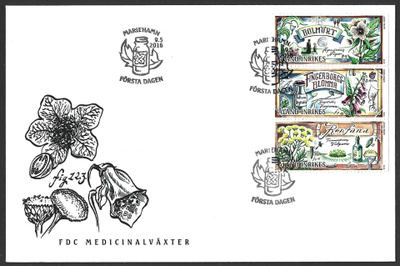FDC Åland 2016  ÅV 27  Lääkekasveja   LaPe ÅL 411-413