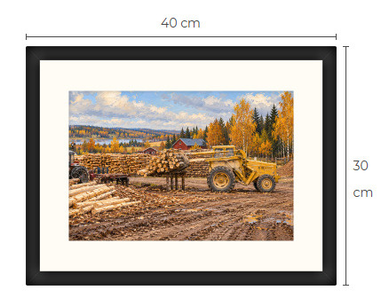 Uusi BM Volvo metsäkone traktori art print 30 cm x 40 cm