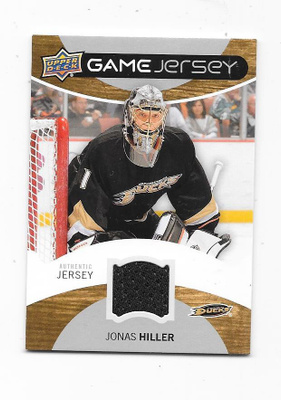 2012-13 UD Game Jersey # Jonas Hiller Anaheim Ducks MV Paita