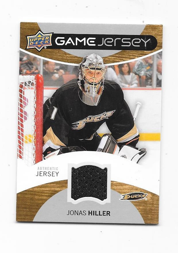 2012-13 UD Game Jersey # Jonas Hiller Anaheim Ducks MV Paita