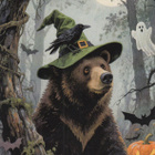 Halloween karhulla vihreä hattu - pikkukuva 1