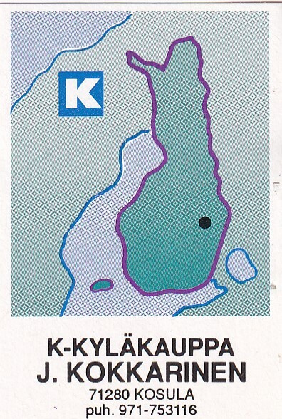 Kosula. K- Kyläkauppa, J. Kokkarinen. Kesko, kartta .s43