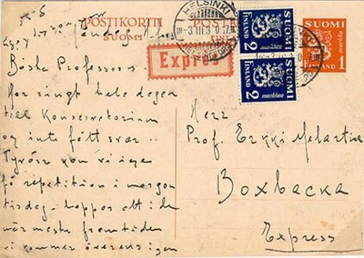 1930 2mk sin.leijona pari pikamaksuna 1mk ehiökortilla 1930