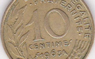 RANSKA 10 CENTIMES 1963