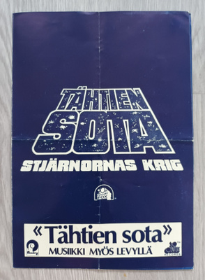 Star Wars - Tähtien Sota 1977 alkuperäinen promolehtinen