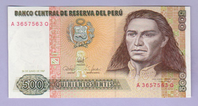 Peru 500 Intis v.1987 UNC P-134b