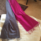 Affecto fuksia / harmaa pashmina kaulahuivi - pikkukuva 2
