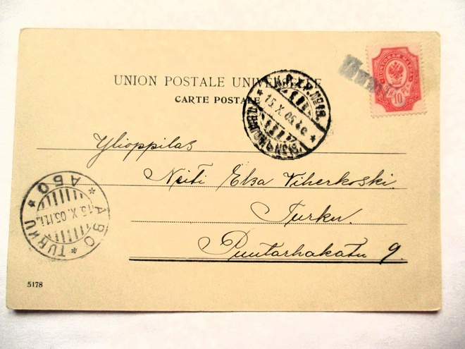 1905 Kumila (Pöytyä) rivil + KPXP  kortilla